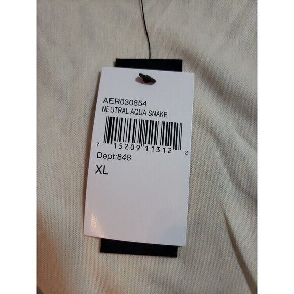 AFRM Neutral Aqua Snake Print Long Sleeve Cutout Bodysuit Size XL - Picture 5 of 16